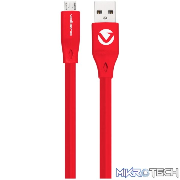 1 Volkano Slim Series Micro USB Cable - Red - Image 1