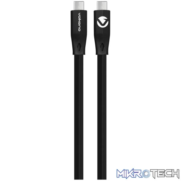 1 Volkano Slim series Type-C to Type-C cable, black, 1.2m - Image 1