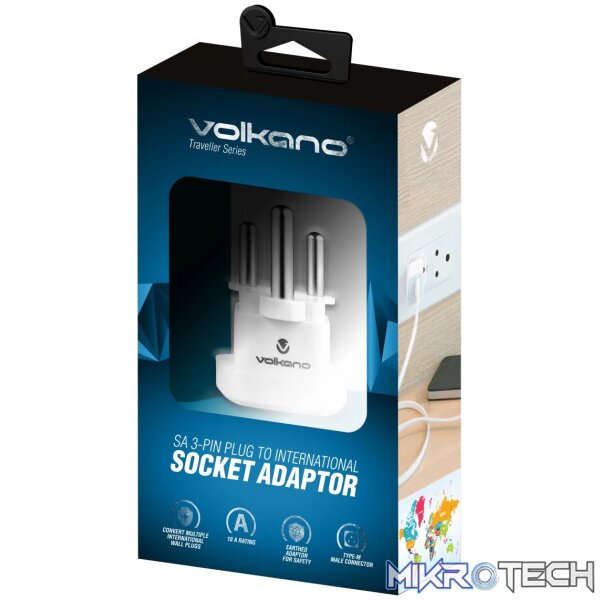 1 Volkano Traveller series UK/other socket to SA Plug - Image 1