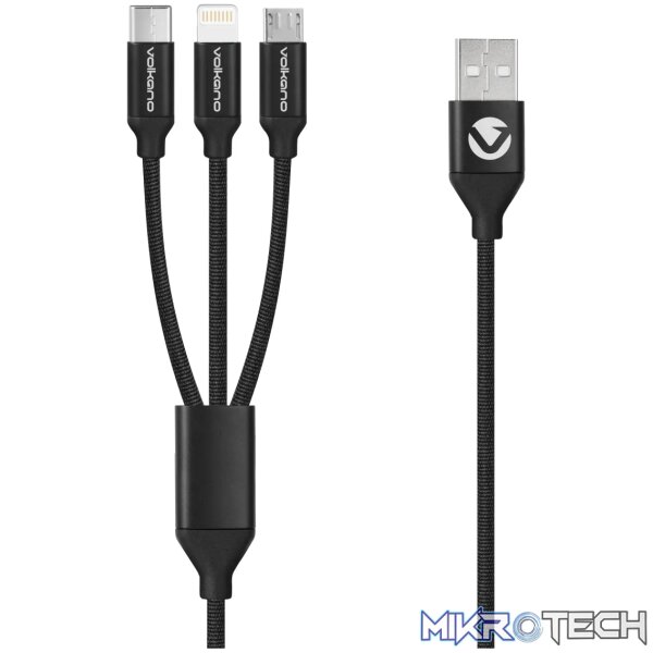 1 Volkano Weave Series 3 in 1 Charging Cable - Image 1