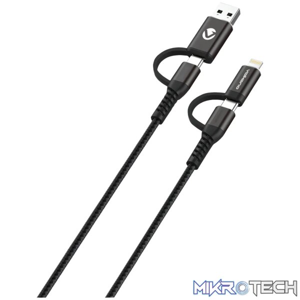 1 Volkano Weave series 4-in-1 charge & data cable,60 Watt,1.2m - Image 1