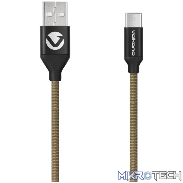 1 Volkano Weave Series Micro USB Cable - Army Green - Image 1