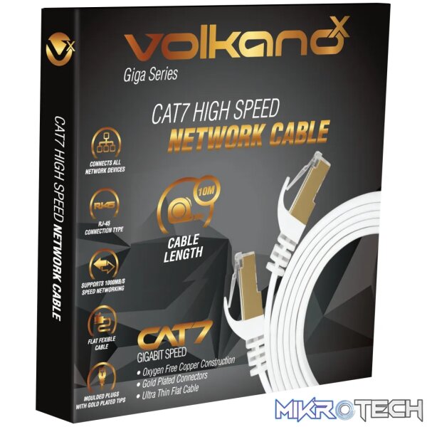 1 VolkanoX Giga series Cat 7 Ethernet cable 10meter - white - Image 1