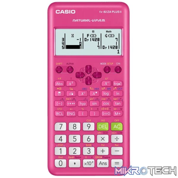 1 Casio FX-82 ZA Plus II Calculator - Pink - Image 1