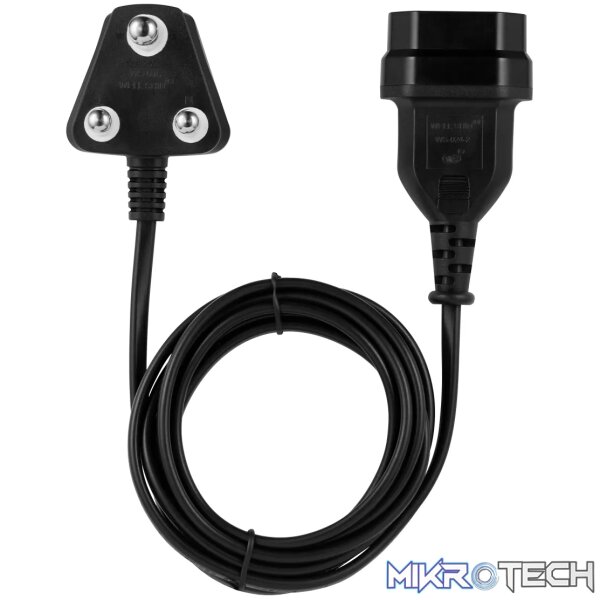 1 Easy Cable Extender SA 3Pin to 2Pin Euro Socket 2M - Black - Image 1
