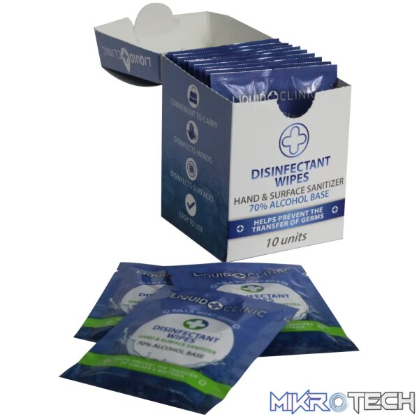 Liquid Clinic - Sachet Wipe 10 pack Individually wrapped - Image 2