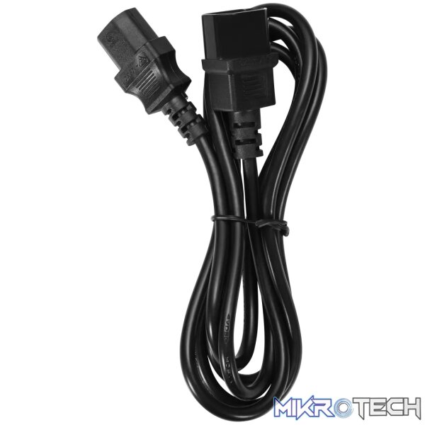 1 Power Cable 3 pin IEC extension 1.8m, 10A - black - Image 1
