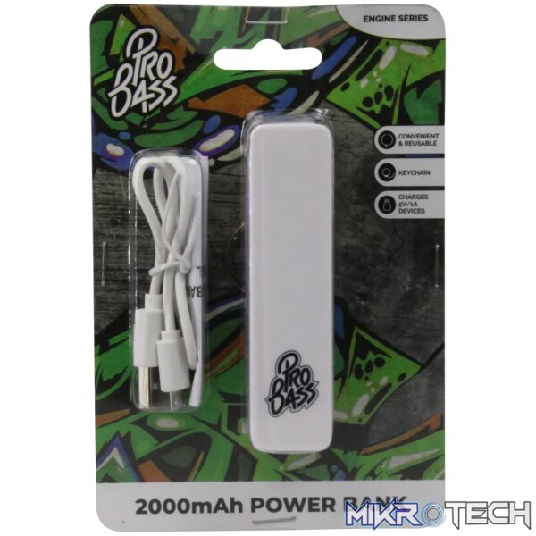 1 Pro Bass Engine Series 2000mAh Powerbank- White - Image 1