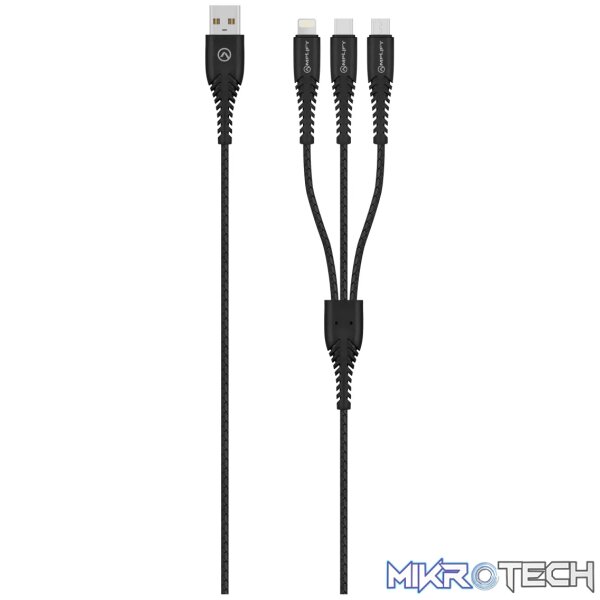 1 Amplify Linked series 3 in 1 charge cable - black - Image 1