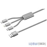 Amplify Linked Series 3 in 1 Charge cable - Gun Metal 1.2m