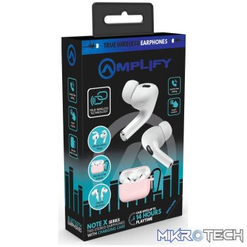 Amplify Note X Series TWS Earphones + Case - Pink Cover