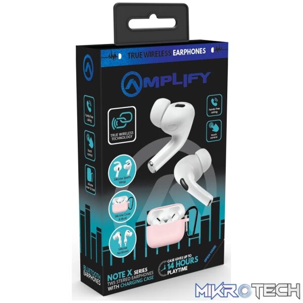 1 Amplify Note X Series TWS Earphones + Case - Pink Cover - Image 1