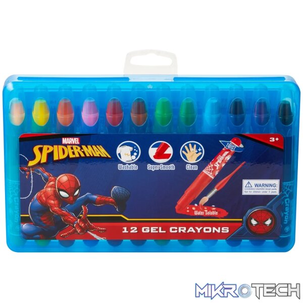 1 Spiderman 12 Gel Crayons Twist Action Multi - Image 1