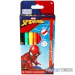Spiderman 8 Primary Colour Fibre Markers Multi