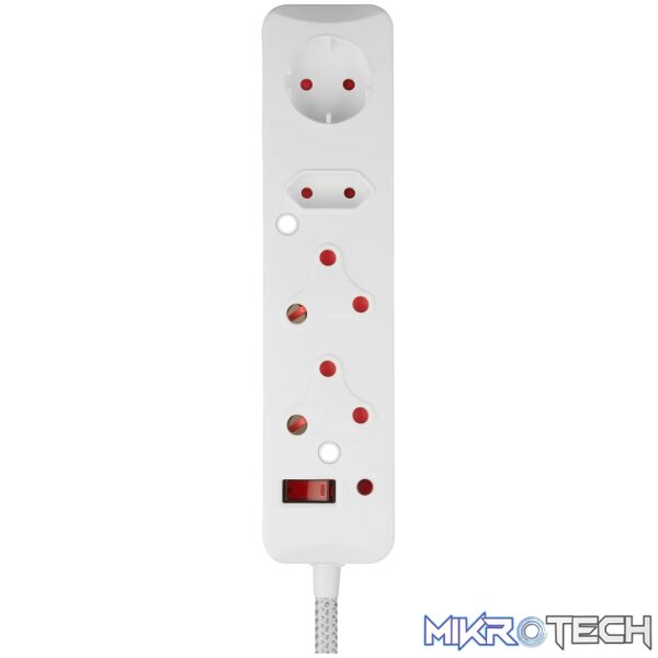 1 SWITCHED 4 Way Surge Protected Multiplug 0.5M White - Image 1