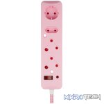 SWITCHED 4 Way Surge Protected Multiplug 3M Pink