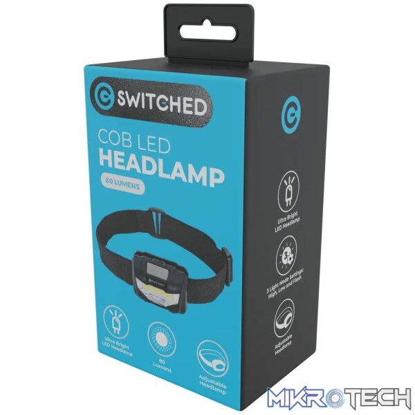 1 SWITCHED 80 Lumen LED Headlamp ? Black - Image 1