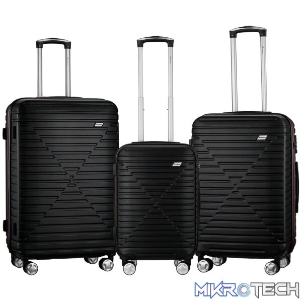 1 Travelwize Chevron ABS 3Pc Luggage Set ? Black. - Image 1
