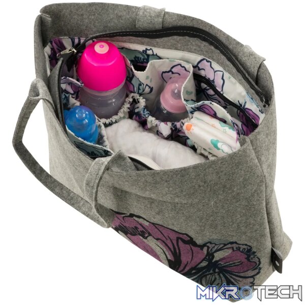Totes Babe Peony Diaper Tote?Grey - Image 7