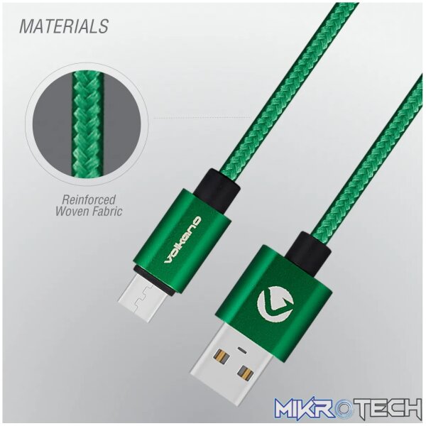 Volkano Fashion series cable Micro USB 1.8m - Apple Green - Image 9