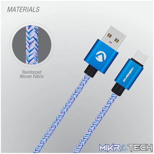 Volkano Fashion series cable Micro USB 1.8m - Sky-Blue - Image 9