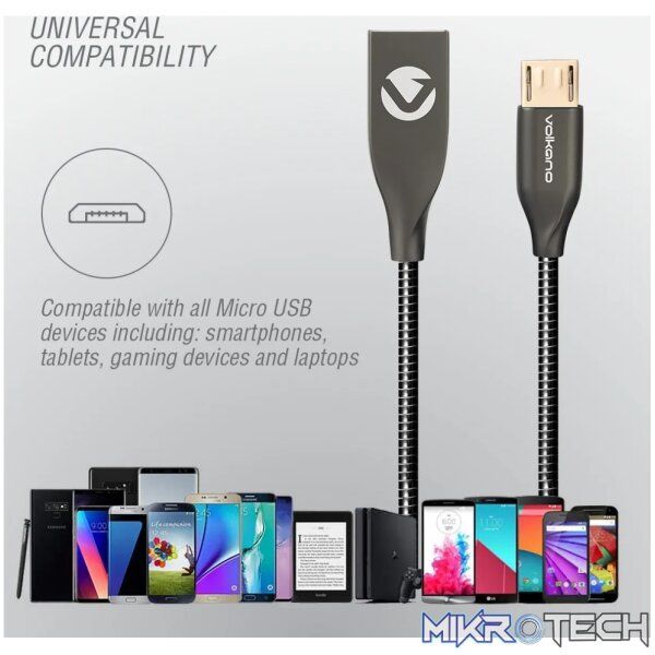 Volkano Iron Series Micro USB Cable - Black - Image 10