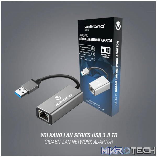 Volkano Lan Series USB 3.0 to Gigabit LAN Network Adaptor - Image 10
