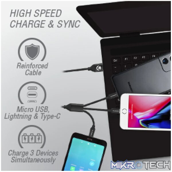 Volkano Weave Series 3 in 1 Charging Cable - Image 10