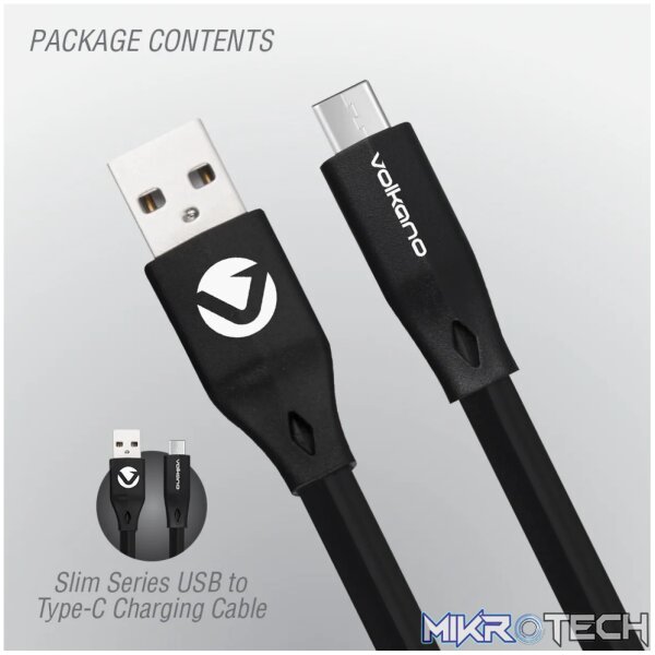 Volkano Slim Series Type-C Cable - Black - Image 11