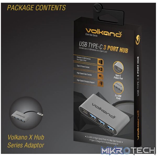 VolkanoX Core Hub series Type C to USB 3.0 Hub - Image 10