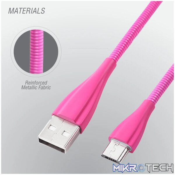 Volkano Fashion series cable Micro USB 1.8m - Lumo - Pink - Image 2