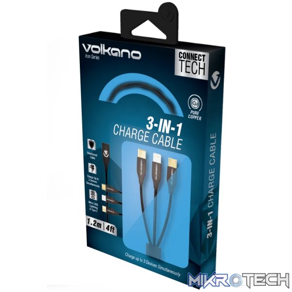 Volkano Iron Series 3 in 1 Charging Cable - Image 2