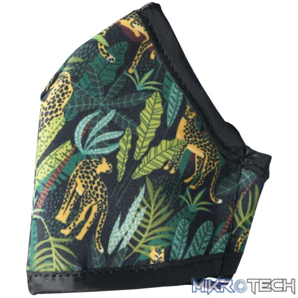 Anti-Microbial Printed Mask Ladies Jungle - Navy - Image 3