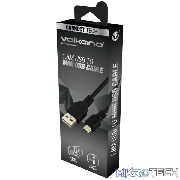 Volkano Mini Connect series USB to Mini USB cable 1.8m - Image 2