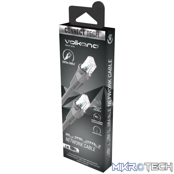 Volkano Network series RJ-45 network cable, CAT5, 1 meter - - Image 2