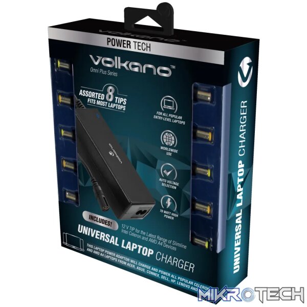 Volkano Omni Plus Universal 70W laptop charger with 12V out - Image 2