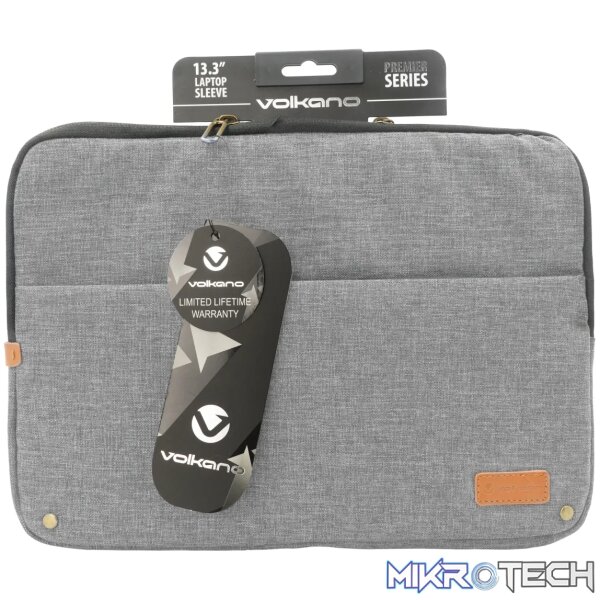 Volkano Premier series 13.3 inch Laptop sleeve Dark Grey - Image 2