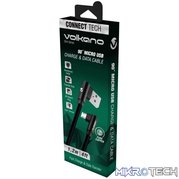 Volkano Slim Series 90? Micro USB Cable -Black - Image 2