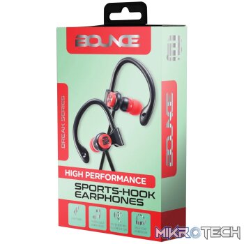 Bounce Break series earphones Black/Red