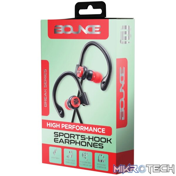 2 Bounce Break series earphones Black/Red - Image 1
