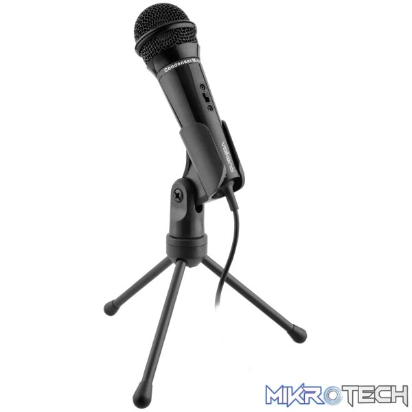 Volkano Stream Vocal Microphone with tripod, Aux - Image 2