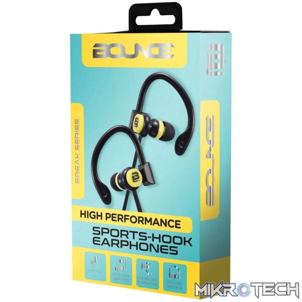 Bounce Break series earphones Black/Yellow - Image 2