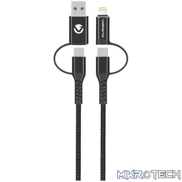 Volkano Weave series 4-in-1 charge & data cable,60 Watt,1.2m - Image 2