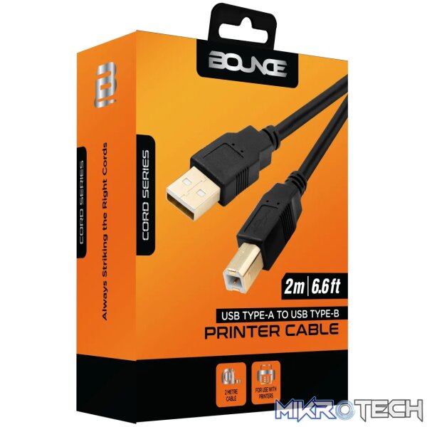 Bounce Cord Series 2m USB Printer Cable - Image 2