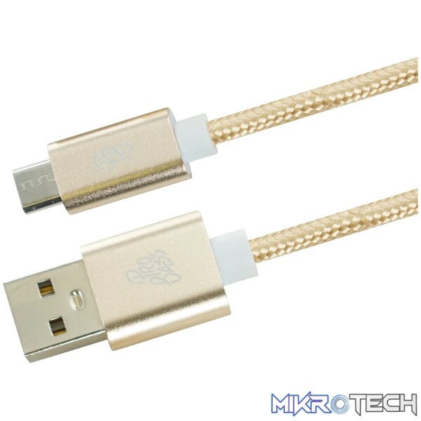 Braided series 1.8m Micro USB cable  - gold - Image 2