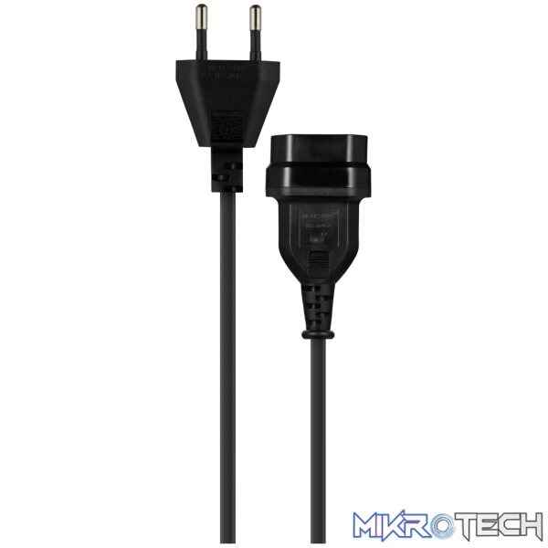 Easy Cable Extender 2Pin Euro to 2Pin Euro Socket 2M - Black - Image 2
