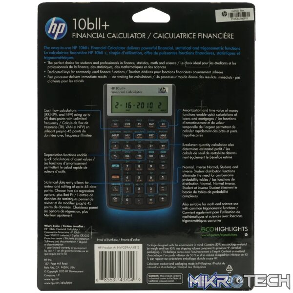 HP 10Bii+ - Business Calculator (Algebraic) - non - Image 2