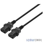 Power Cable Double 3 pin IEC 1.8m 10A - black