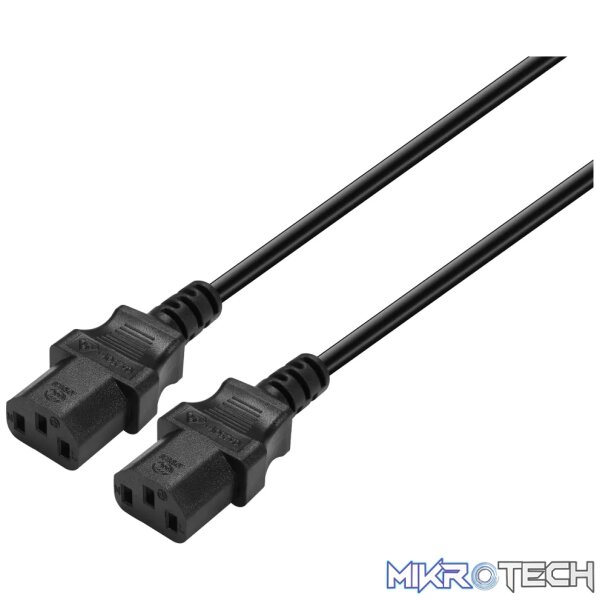 2 Power Cable Double 3 pin IEC 1.8m 10A - black - Image 1