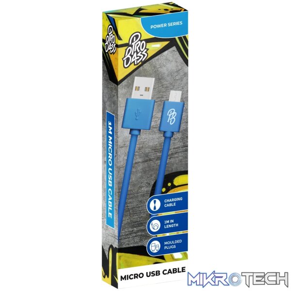 Power series Micro USB Cable- Blue - Image 2